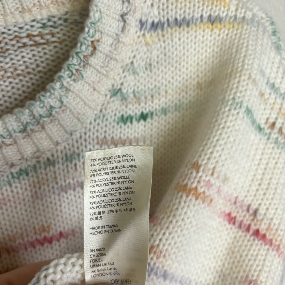 Urban Outfitters Wool Sweater, Small, Ivory Cropped, Chunky Knit - Picture 11 of 11